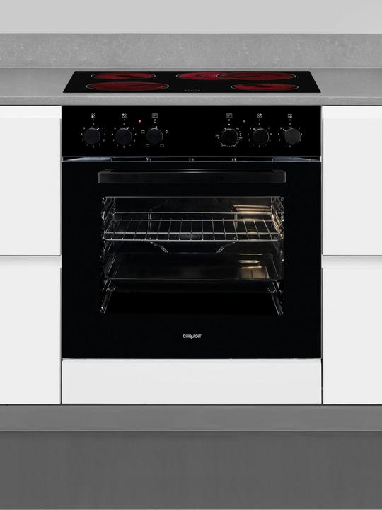 Produktbild Exquisit Einbauherdset EHE246-020SET, schwarz,Ober+Unterhitze (59.50 cm, Elektrokochfeld)