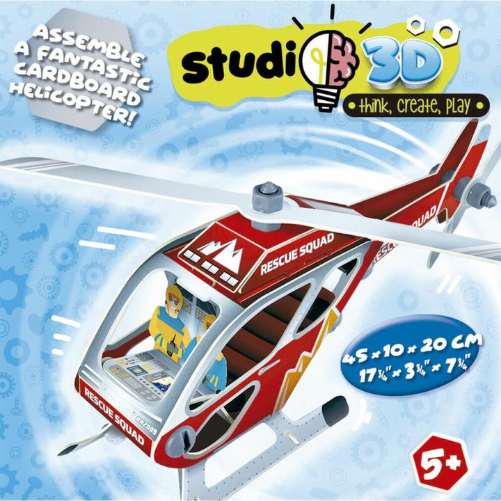 Actual product image Educa 19187 Studio 3D Construction 50 pcs. The Helicopter (Paper and Plastic Parts) (50 pieces)