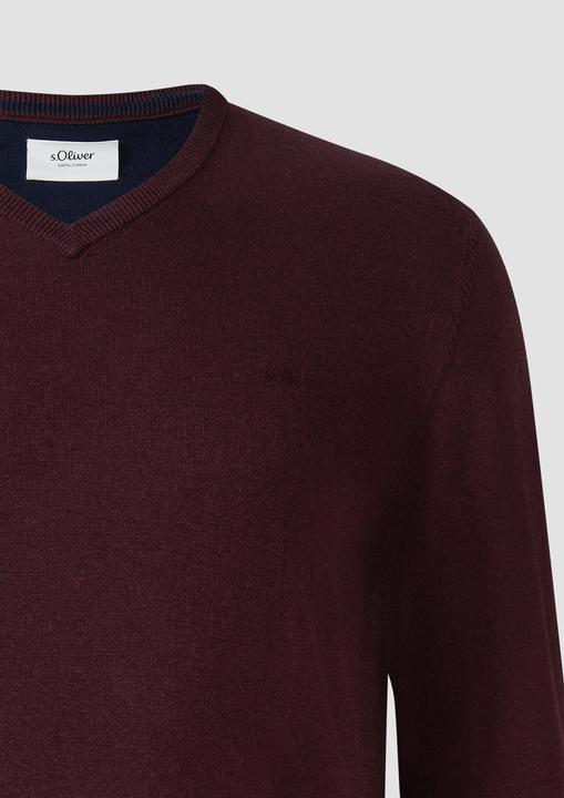 Produktbild S.Oliver Strickpullover Strickpullover mit Logo-Stickerei (4XL)