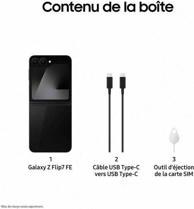 Actual product image Samsung Galaxy Z Flip7 FE (128 GB, Black, 6.70", SIM + eSIM, 5G)