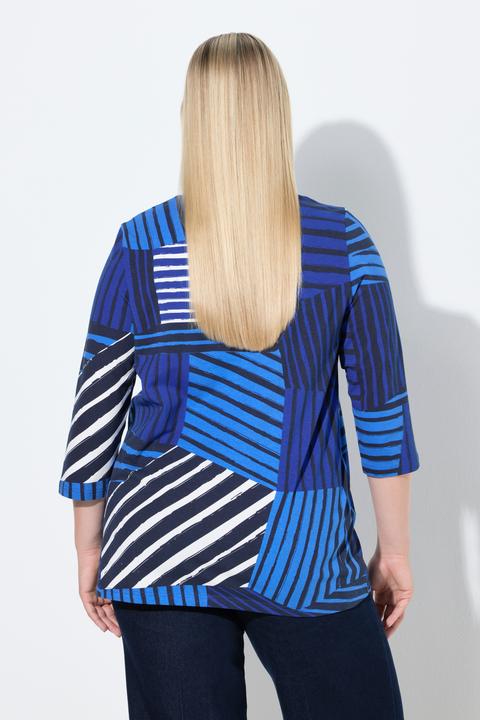 Actual product image Ulla Popken Graphic Mixed Stripe Tee (60)