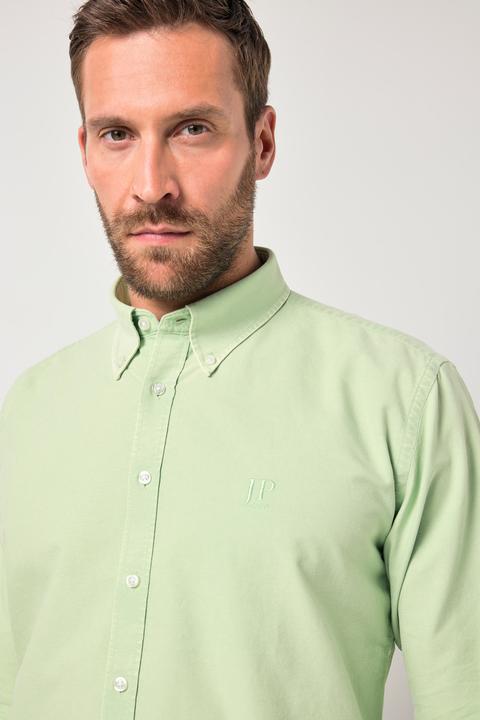 Leinenmixhemd, Langarm, Stehkragen, Modern Fit, seegrün | JP1880