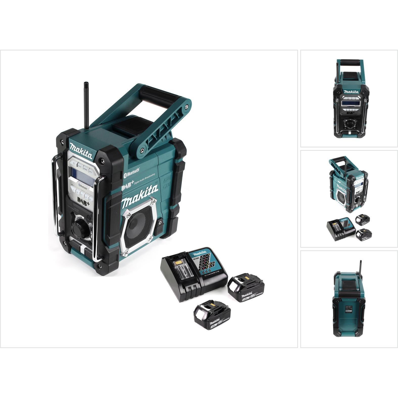 Makita DMR 112 RF Battery Construction Radio 7,2 - 18V Bluetooth DAB+ + 2x 3,0Ah Battery + Charger, Radio