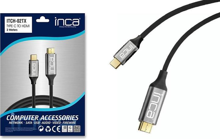 Actual product image Inca USB cable ITCH-02TX Type C > HDMI, 1.4, 4K30Hz, 2m retail (2 m)