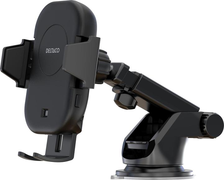 Productafbeelding Deltaco Wireless car charger | 15 W | automatic open and close | dual mounts | black