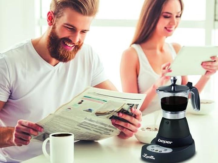 Actual product image Beper BC.041N- electric espressomachine- 3 koffiekopjes