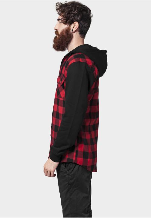 Produktbild Urban Classics Hooded Checked Flanell Sweat Sleeve Shirt (M)