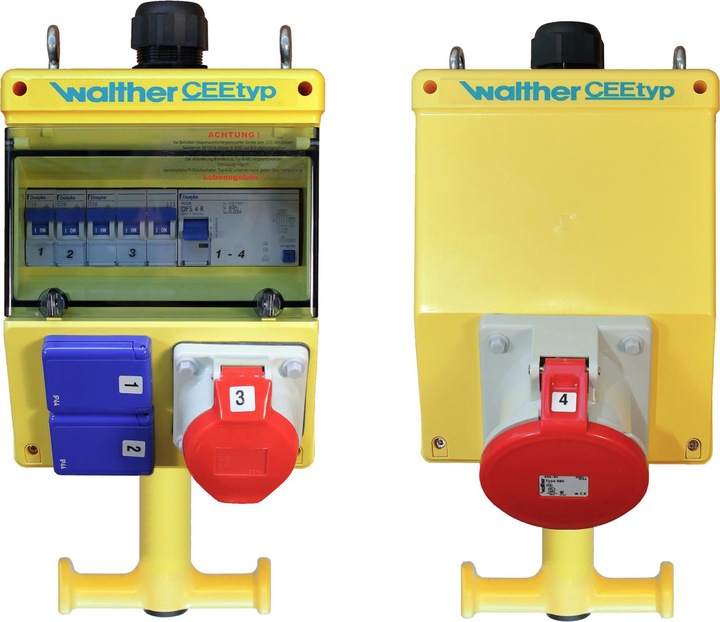 Produktbild Walther Werke Kunststoff Hänge- SteckdosenkombinationFarbe RAL1016/9005 6H44001