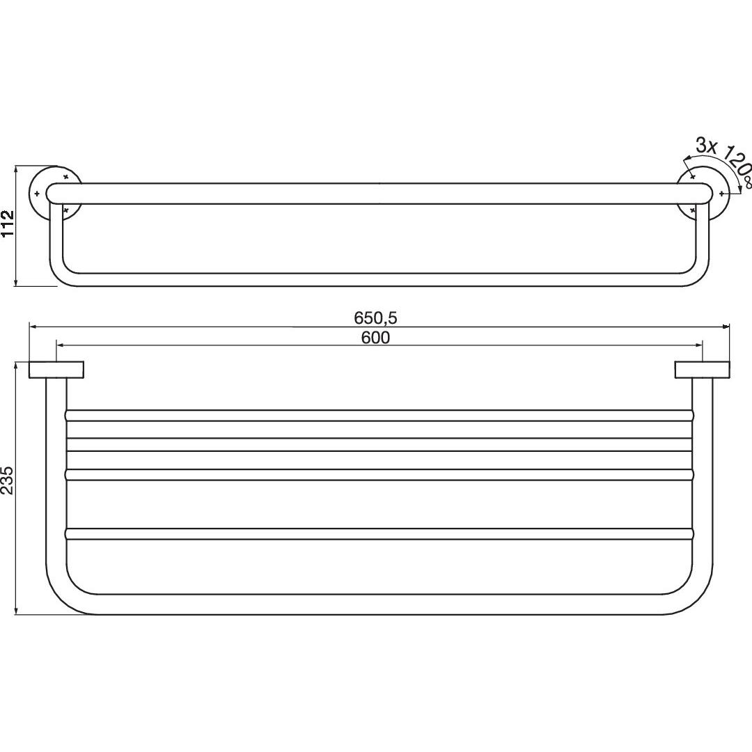 Thumbnail - Emco, Handtuchhalter + Handtuchhaken, Handtuchablage RONDO 2 600mm, mit Badetuchhalter chrom
