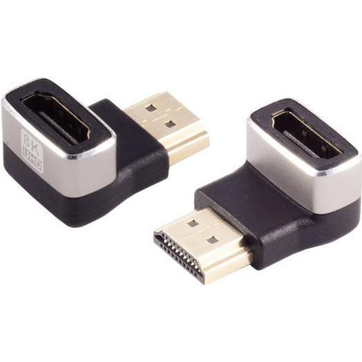 Thumbnail - Shiverpeaks S/CONN maximum connectivity HDMI-A Adapter, 90° Winkel unten, 8K, Metall (HDMI), Data + Video Adapter, Silbe...