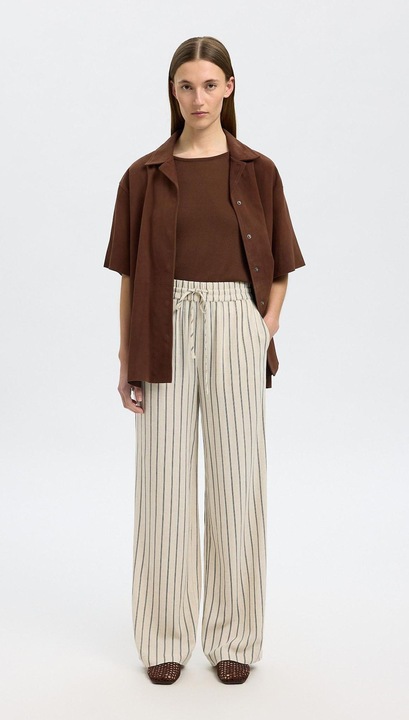 Actual product image Selected Femme Slfviva-Gulia Hw Striped Linen Pant Noos (40)