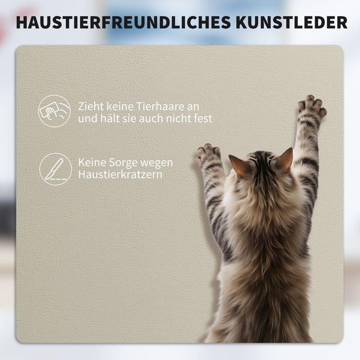 Produktbild Swisshandel24 Bürostuhl, Kunstleder-Bezug, Fussstütze, höhenverstellbar, rollbar, Beige (46 - 54 cm)