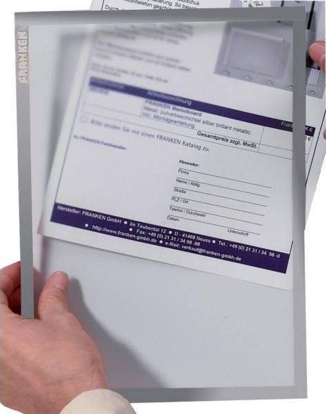 Immagine prodotto Franken Tasca magnetica FRAME IT X-tra!Line, DIN A3, verde Portadocumenti, trasparente, magnetico, lamina (A3, 1x)