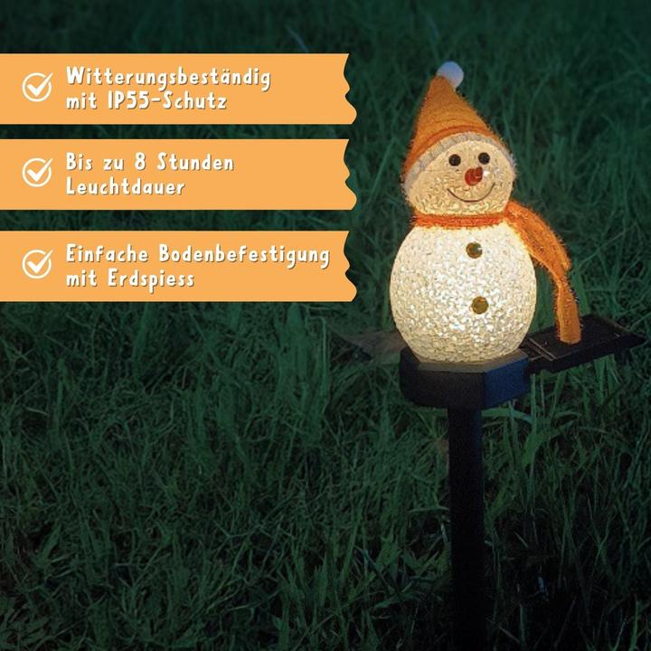 Image du produit Hermex LED Solarlampe Schneemann Solarleuchte Gartenbeleuchtung Dekoleuchte (IP55)