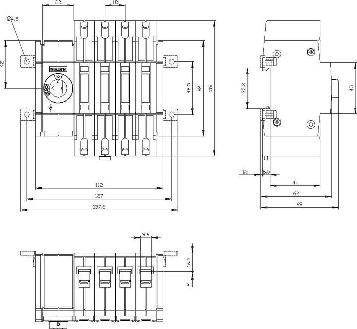 Produktbild Siemens Lasttrennschalter 80 A 4 Wechsler 3KD28402ME100