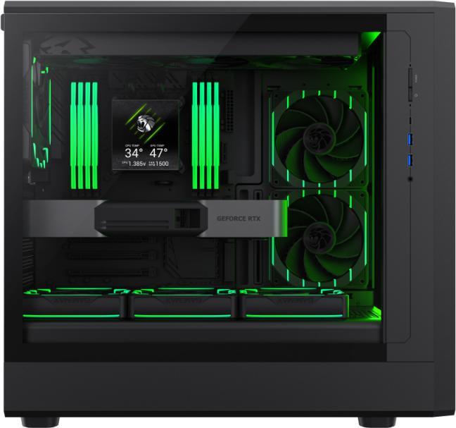 Actual product image GameMax Boitier Moyen Tour ATX Claw 460 avec panneau vitré (Noir) (ATX, ITX, mATX)