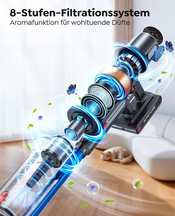 Produktbild Inteture Akkustaubsauger mit Matratzenbürste