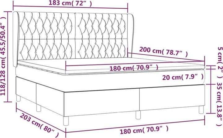 Immagine prodotto vidaXL Boxspringbett (180 x 200 cm)