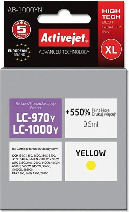 Produktbild Activejet AB-1000YN - Kompatibel - Tinte auf Pigmentbasis - Gelb - Brother - Brother DCP: (Y)