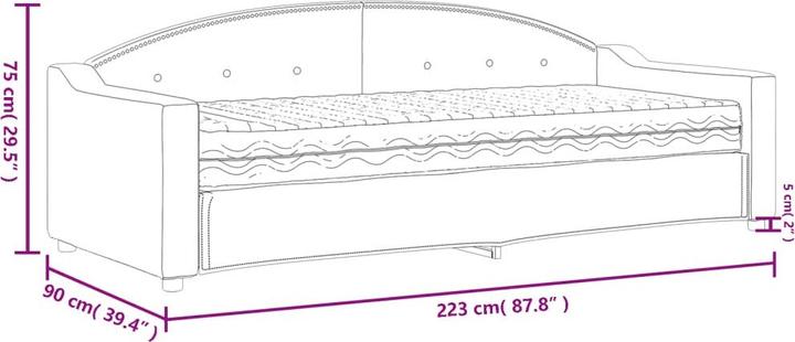 Image du produit vidaXL Tagesbett mit Matratze (80 x 200 cm)