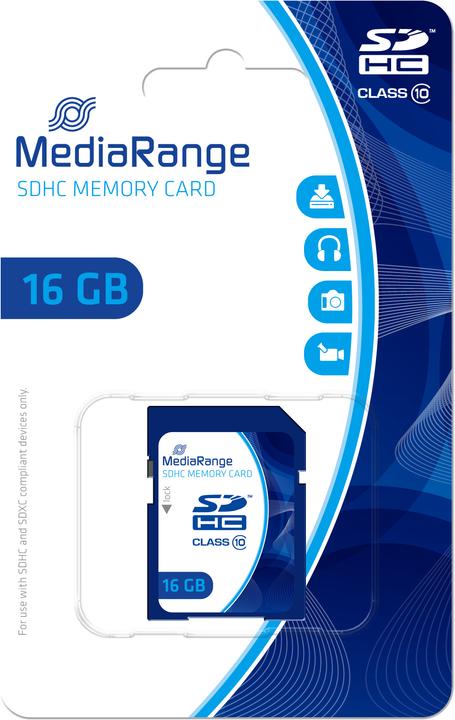 Actual product image MediaRange SDHC memory card class 10 (16 GB, SDHC, U1)