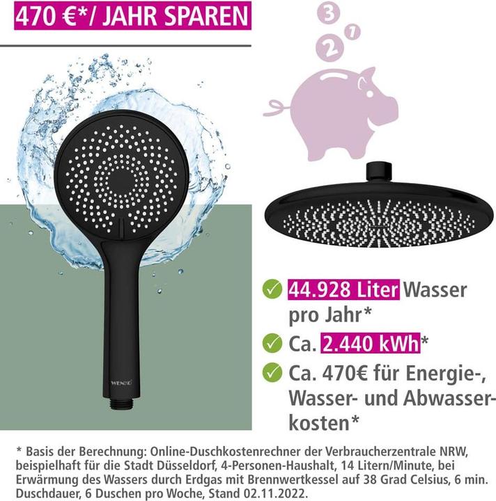 Produktbild Wenko Water Saving Duschsystem