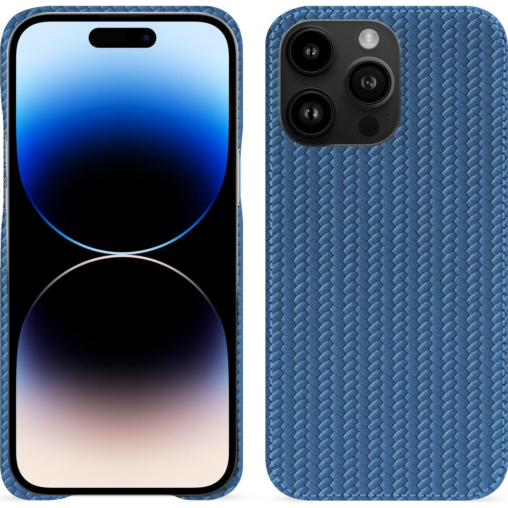 Noreve Lederschutzhülle (Apple iPhone 15 Pro Max), Smartphone Hülle, Blau