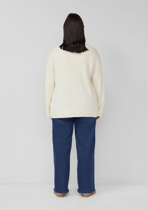 Actual product image s.Oliver Strickpullover Pullover mit floralem Strickmuster (48)