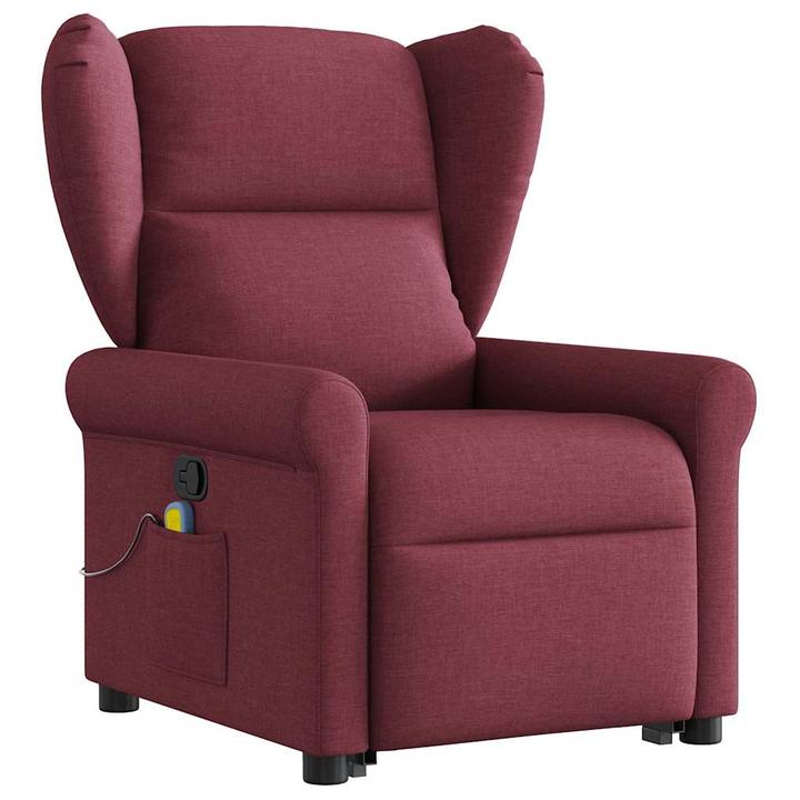 Immagine prodotto VidaXL Poltrona massaggiante con ausilio stand-up in tessuto rosso vino