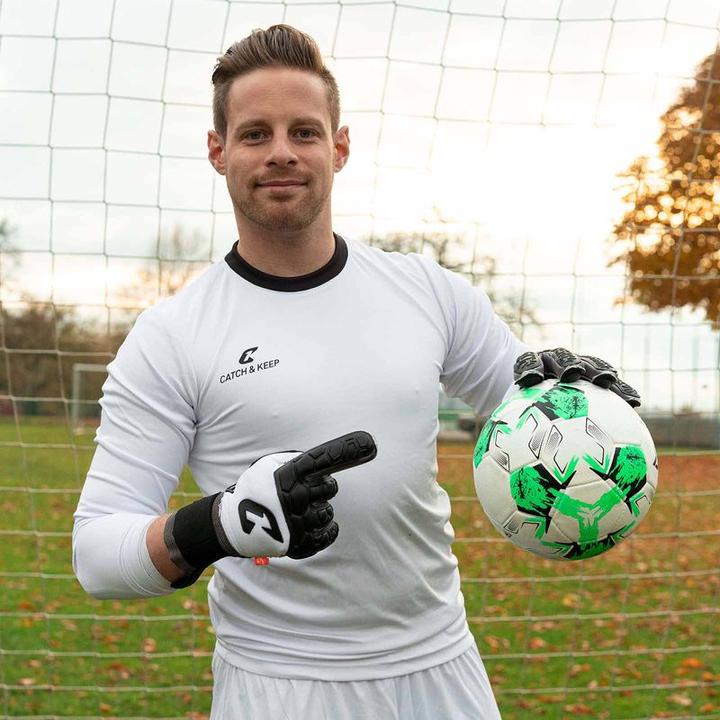 Produktbild Catch & Keep Fussballhandschuhe Fly Protect Gr. 9 Weiss Torwart Keeper Goalie Handschuhe (9)