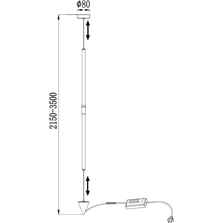 MAXlight, Lampada a stelo, Mantra Vertical 7352 lampa stojąca podłogowa 1x36W LED 3000K 2160 lm czarna (2160 lm)