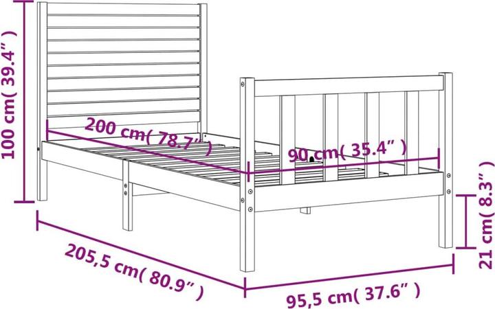 Image du produit vidaXL Bettgestell (90 x 200 cm)