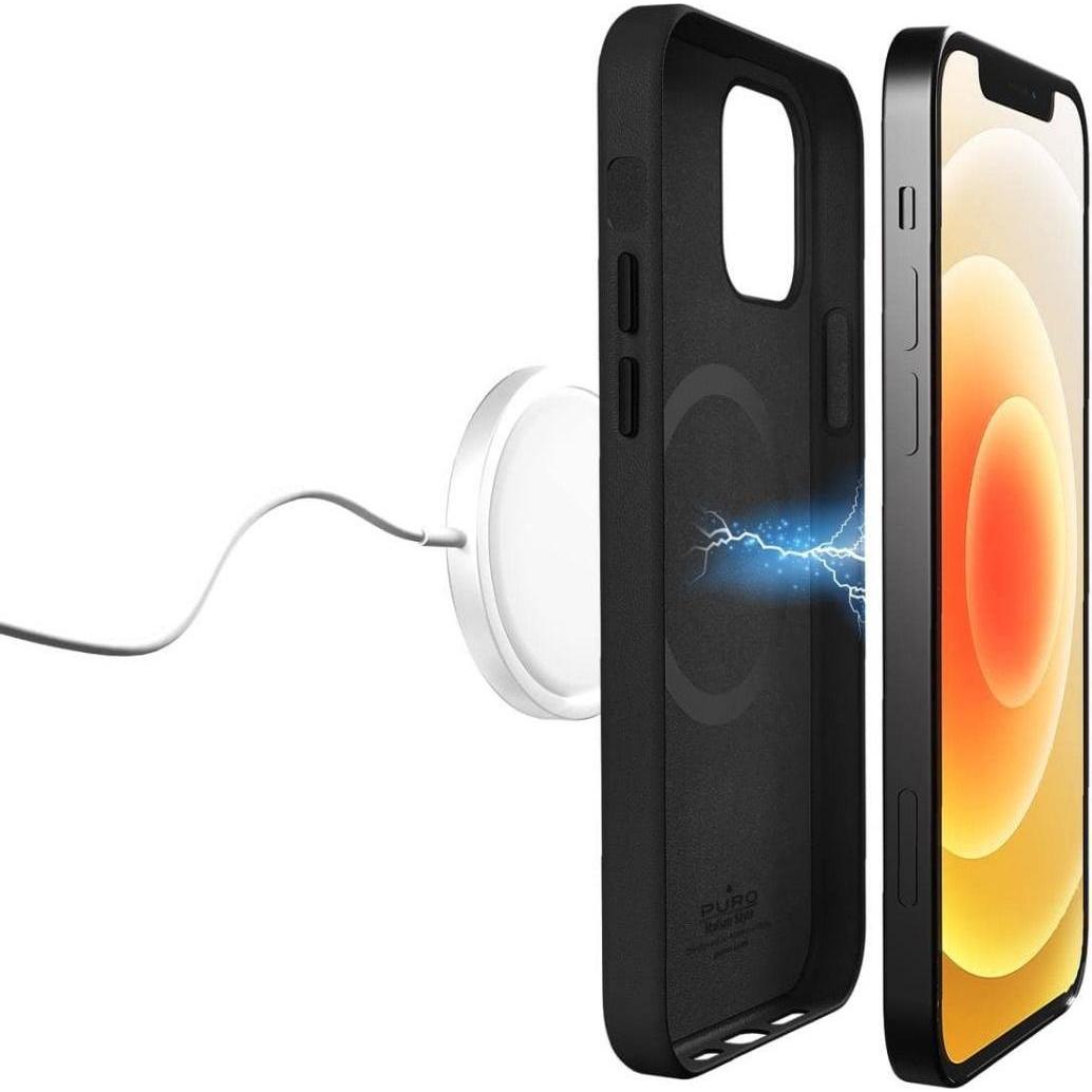 Puro Case SKYMAG MagSafe for Apple iPhone 12/12 Pro (Black) (Apple iPhone 12), Smartphone Hülle, Schwarz