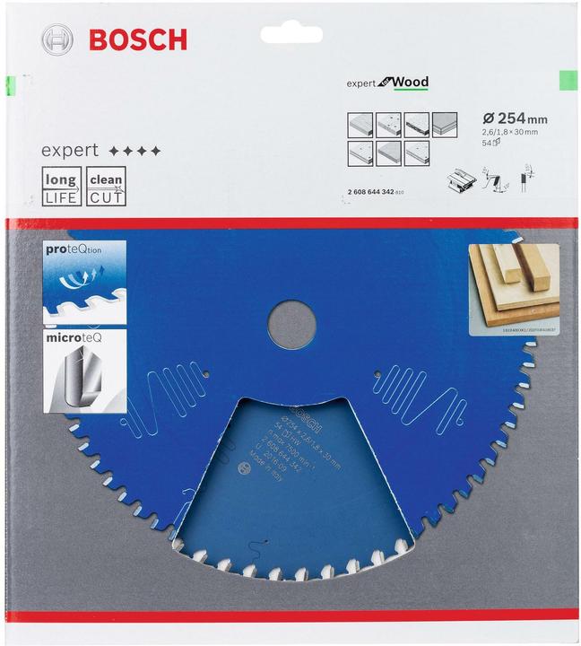 Actual product image Bosch Professional Zubehör Circular saw blade Expert for Wood, 254 x 30 x 2.6 mm, 54