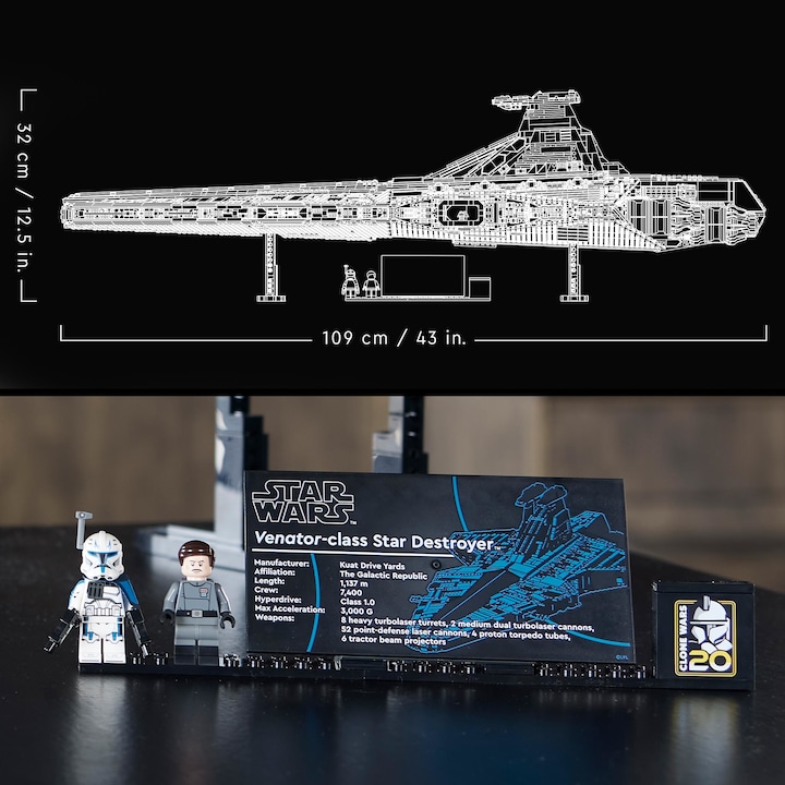 Actual product image LEGO UCS Venator-class Republic Attack Cruiser (75367, LEGO Star Wars, LEGO Rare Sets)