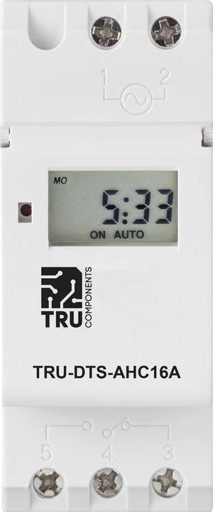 Image du produit Tru Components Horloge programmable pour rail DIN Tension de service : 220 V/AC 16 A 250 V/AC