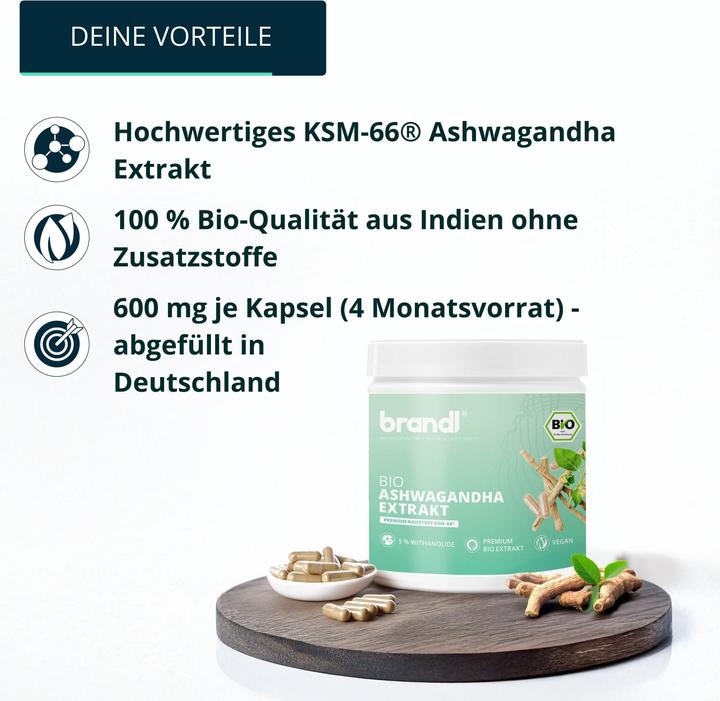 Produktbild Brandl Bio KSM 66 Ashwagandha Extrakt (1 Stück, Kapseln, 84.64 g)