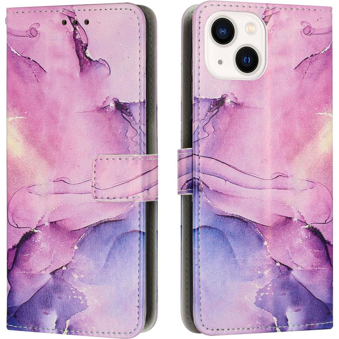 Thumbnail - König Design Hülle für Apple iPhone 15 Plus Handy Schutz Case Cover Klapp Tasche Marmor Etuis (Apple iPhone 15 Plus), Sm...