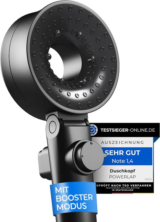 Produktbild Powerlap Duschkopf mit Filter & Booster Modus (3 Strahlarten)
