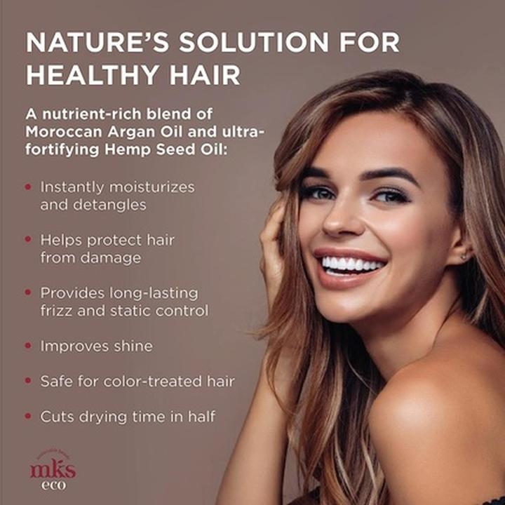 Actual product image Earthly Body MKS eco X Leave-In Treatment & Detangler with Moroccan Argan Oil and Hemp Seed Oil 10 Fl Oz (296 ml)