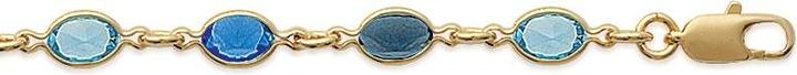 Produktbild Lara Vergoldetem Messing ARMBAND – 18 – BLAUER KRISTALL (18 cm, Messing)