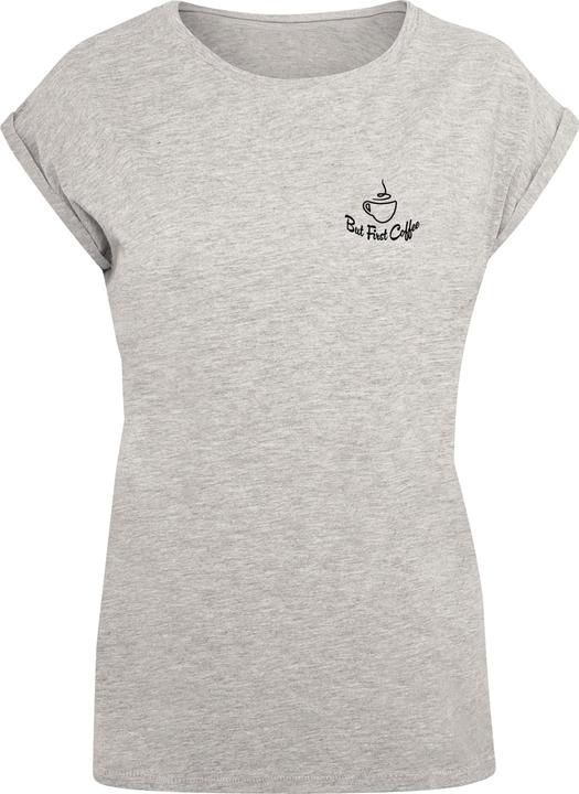 Actual product image Merchcode Ladies But First Coffee Extended Shoulder Tee - 117869 (XS)