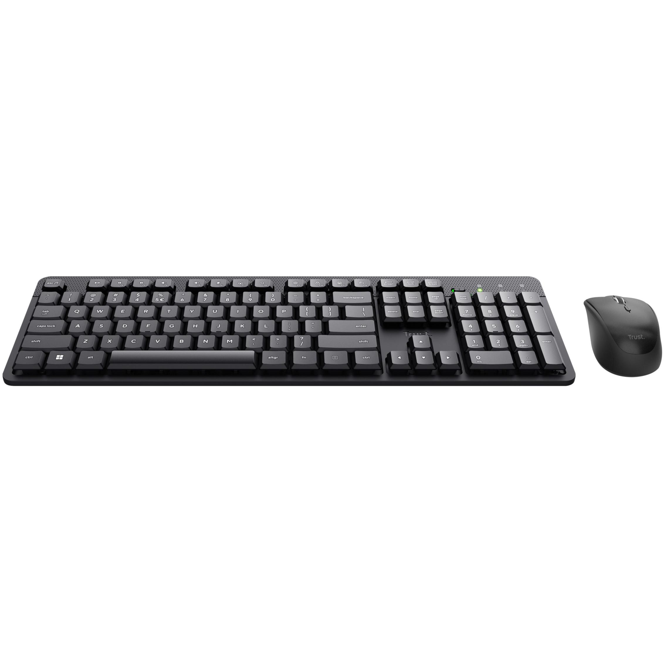 Thumbnail - Trust Ody Ii Wl Keyboard Mouse Blk D (DE, Kabellos), Tastatur, Schwarz