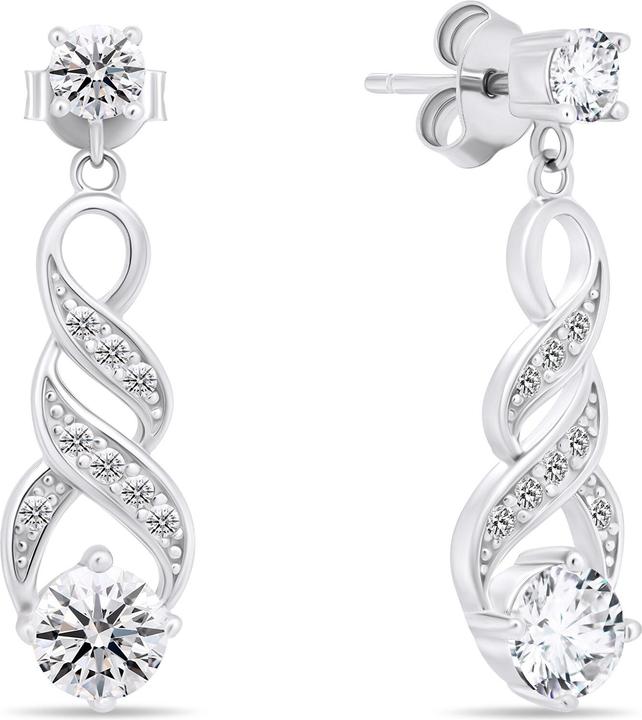 Immagine prodotto Brilio Argento - Orecchini in argento senza tempo con zirconi trasparenti EA571W