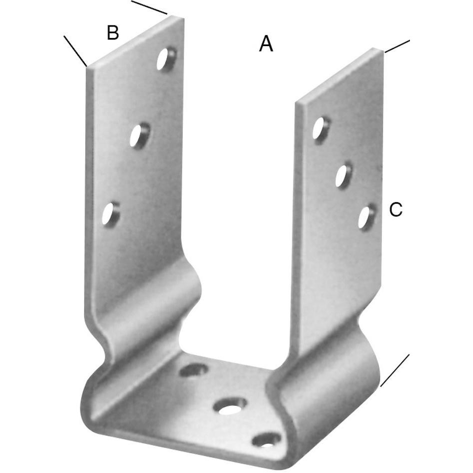 Magni, Baubeschläge + Holzverbinder, Format 4053569231503 – u-pfostenlasche tZn 121 Import CE