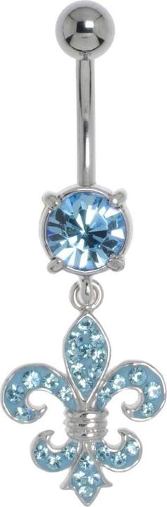 Produktbild Bijouteria Bauchpiercing (Messing rhodiniert, Chirurgenstahl 316L, Kristall)