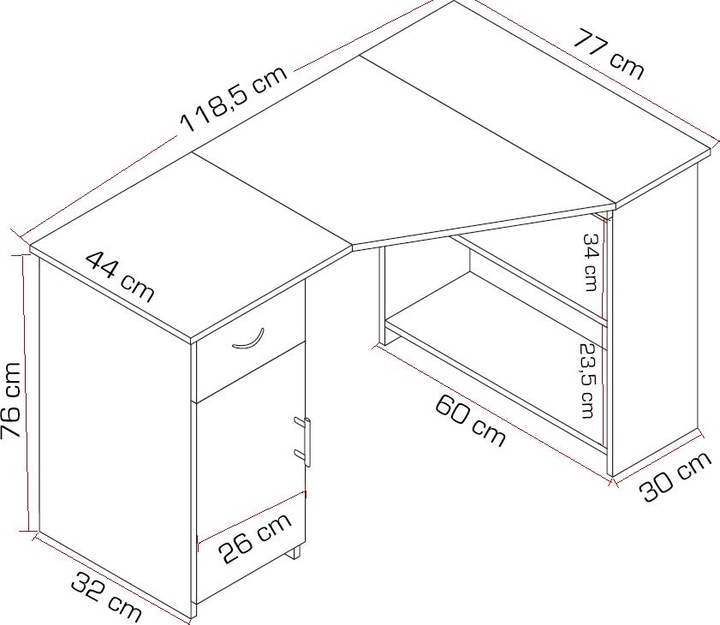 Actual product image VCM Linzia (118 x 77 x 76 cm)