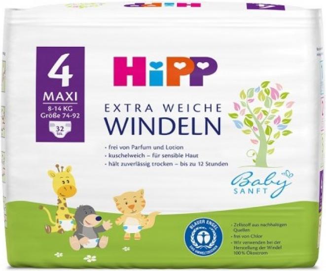 Produktbild Hipp Babysanft extra weiche (Gr. 4, Tragepack, 32 Stück)