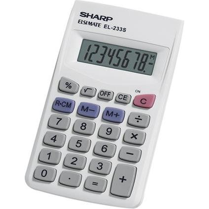 Sharp, Calcolatrice, EL-233SB calcolatrice Desktop Calcolatrice finanziaria Grigio (Batterie)
