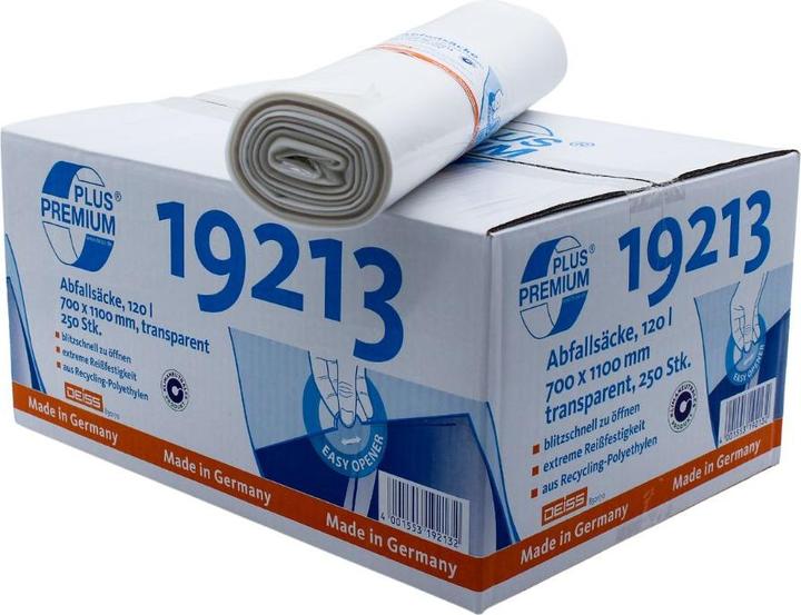 Produktbild Deiss Abfallsack Premium Plus 120l transparent (25 x, 120 l)
